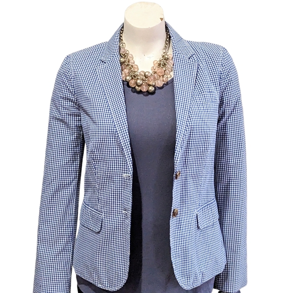 J. Crew Jackets & Blazers - J. Crew Gingham Schoolboy Blazer Size 0